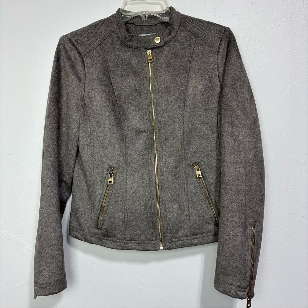 Marc New York Andrew Marc Women's Small Full Zip Blazer Moto Stretch Crop